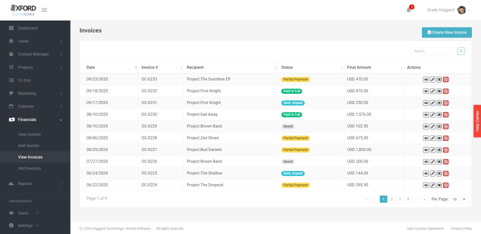 screenshot of Sonido Software